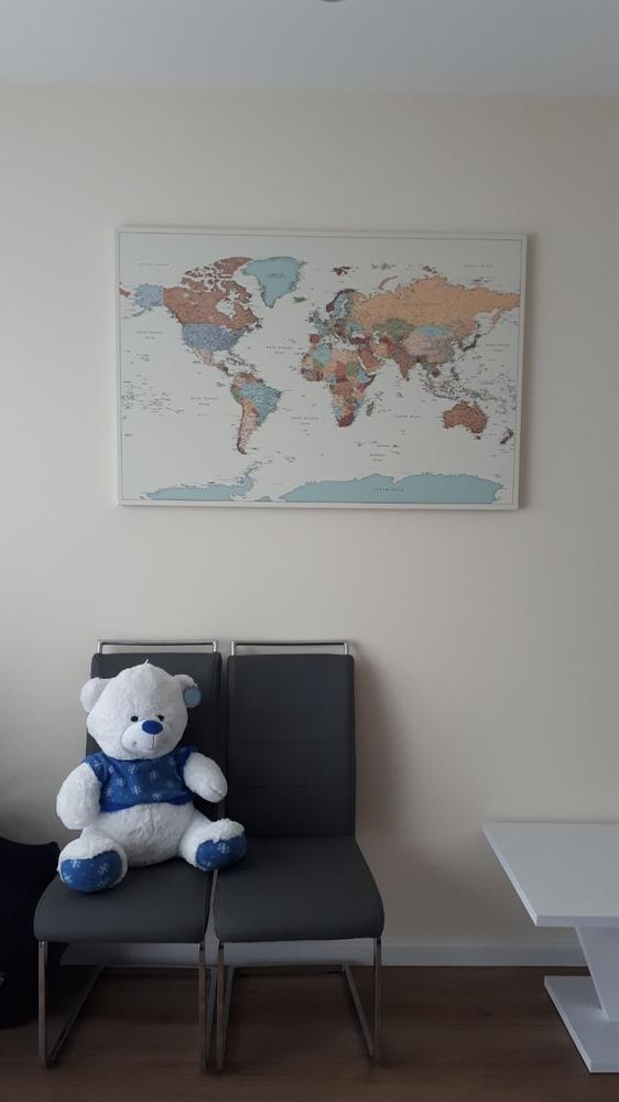 Pasaulio žemėlapis su smeigtukais - Margaspalvis (Detalus) - Didelis (120x80 cm) €157 - Customer Photo From Gintarė Petreikienė