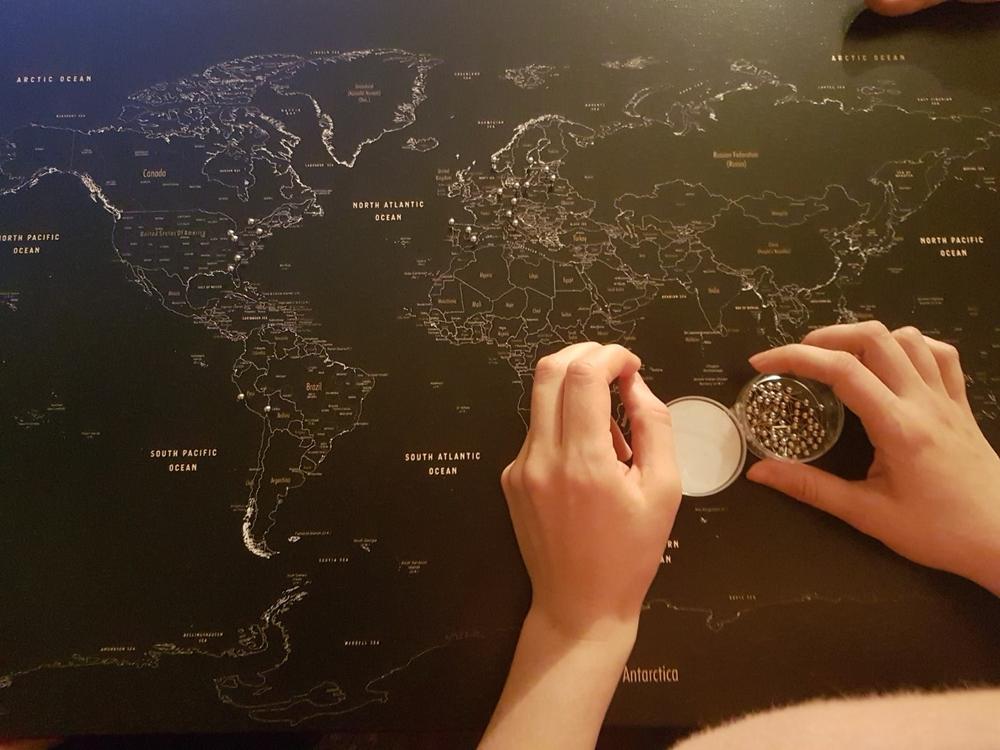 Pasaulio žemėlapis su smeigtukais - Juodas (60×40 cm) - Customer Photo From Daiva Kruliauskienė
