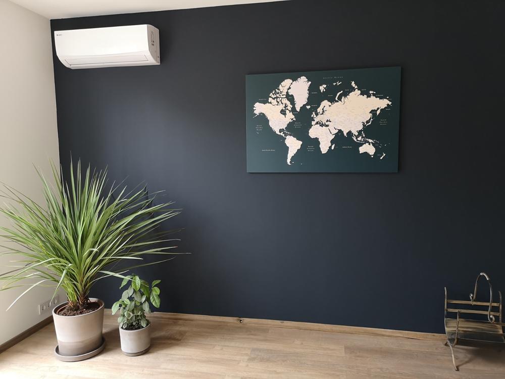 Pasaulio žemėlapis su smeigtukais - Tamsiai žalias - Didelis (120x80 cm) €157 - Customer Photo From Gabrielė G.