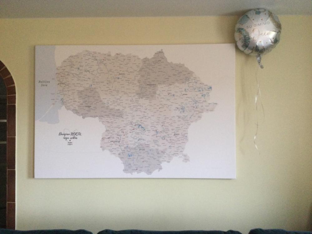 Lietuvos žemėlapis su smeigtukais - Smėlinis - Didžiausias (150×100 cm) €199 - Customer Photo From Diana Dambrauskienė