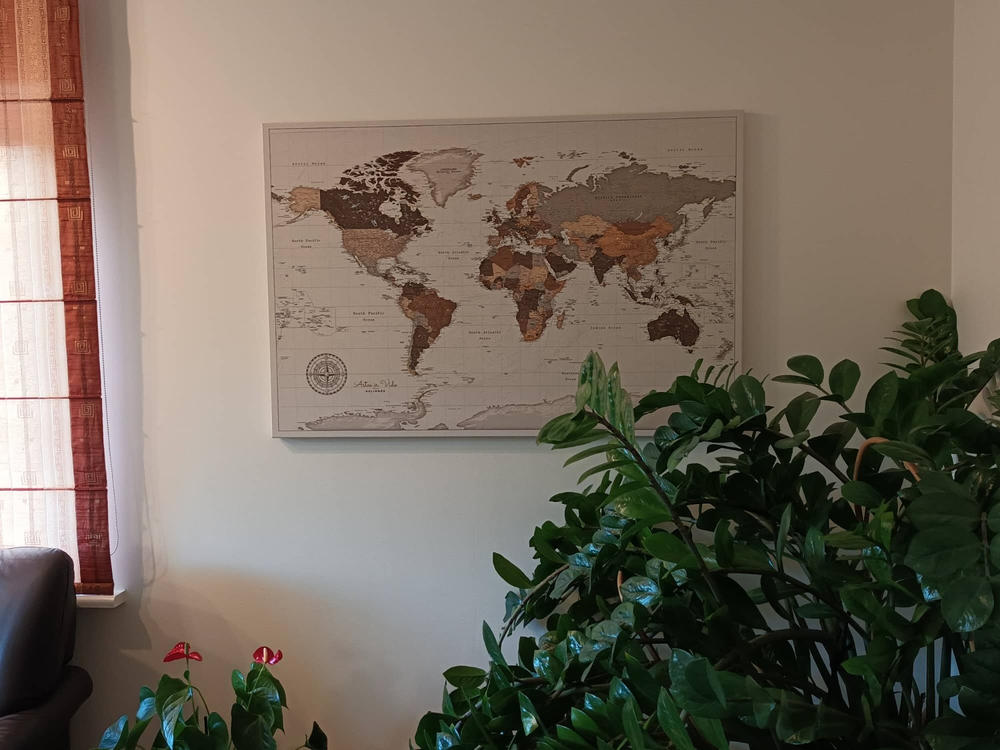 Pasaulio žemėlapis su smeigtukais - Safaris (Detalus) - Didelis (120x80 cm) €159 - Customer Photo From Asta Rimavičienė