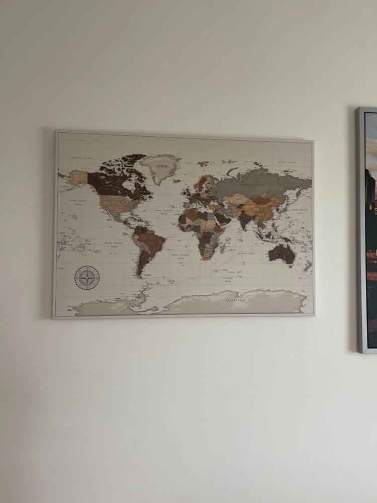 Pasaulio žemėlapis su smeigtukais - Safaris (Detalus) - Vidutinis (100×70 cm) €119 - Customer Photo From Bozena Stankeviciene