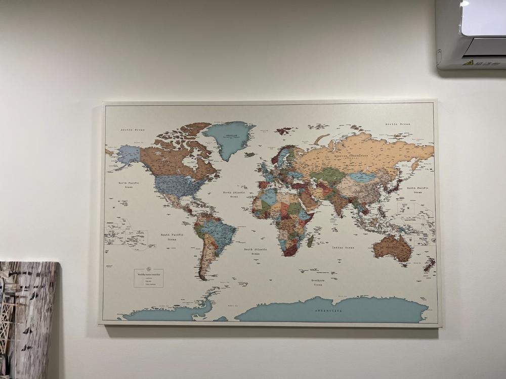 Pasaulio žemėlapis su smeigtukais – Margaspalvis - Customer Photo From Sigutė Bačinskaitė