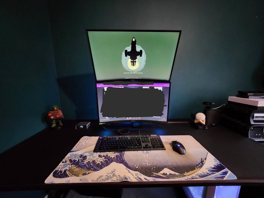 Secretlab MAGNUS Vertical Monitor Stand Setup - Customer Photo From Adam Goodchild