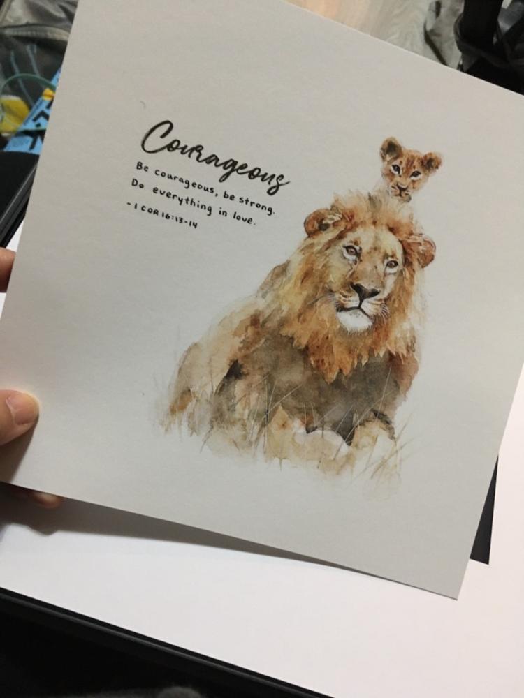 Lion & Cub - 1 Corinthians 16:13-14 - Customer Photo From Keila Carias