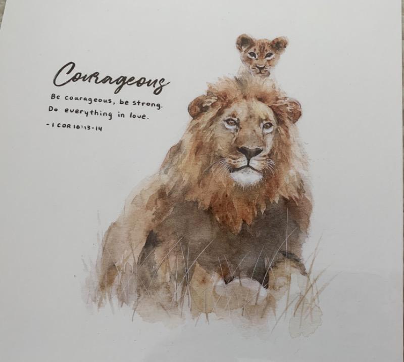 Lion & Cub - 1 Corinthians 16:13-14 - Customer Photo From Debbie Marchan