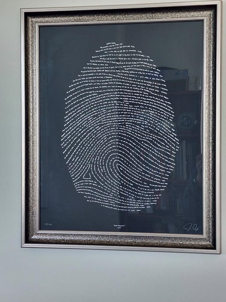Illuminated Fingerprint - Silver on Black (Limited Edition) - Customer Photo From Grant
