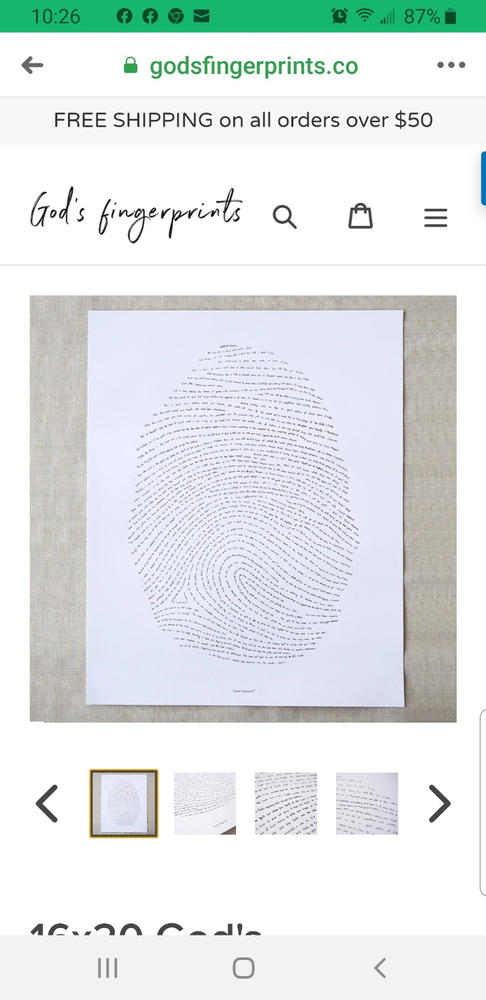 16x20 God's Fingerprint Letterpress