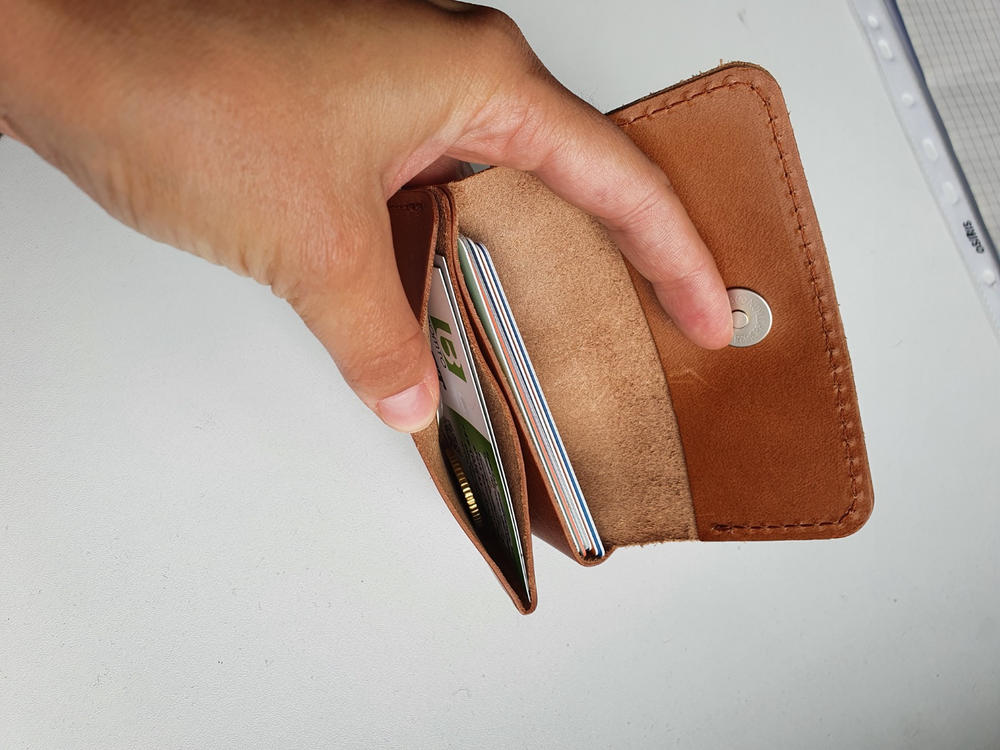 Luxury Small Leather Wallet/ Vegetable Tanned Leather