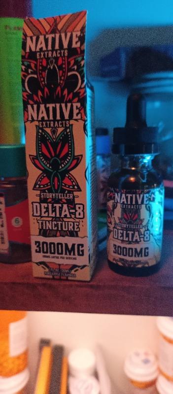 Native Extracts - "Storyteller" - Delta-8 Tincture - 3000mg  (High Potency) - Customer Photo From Jeremy Brown