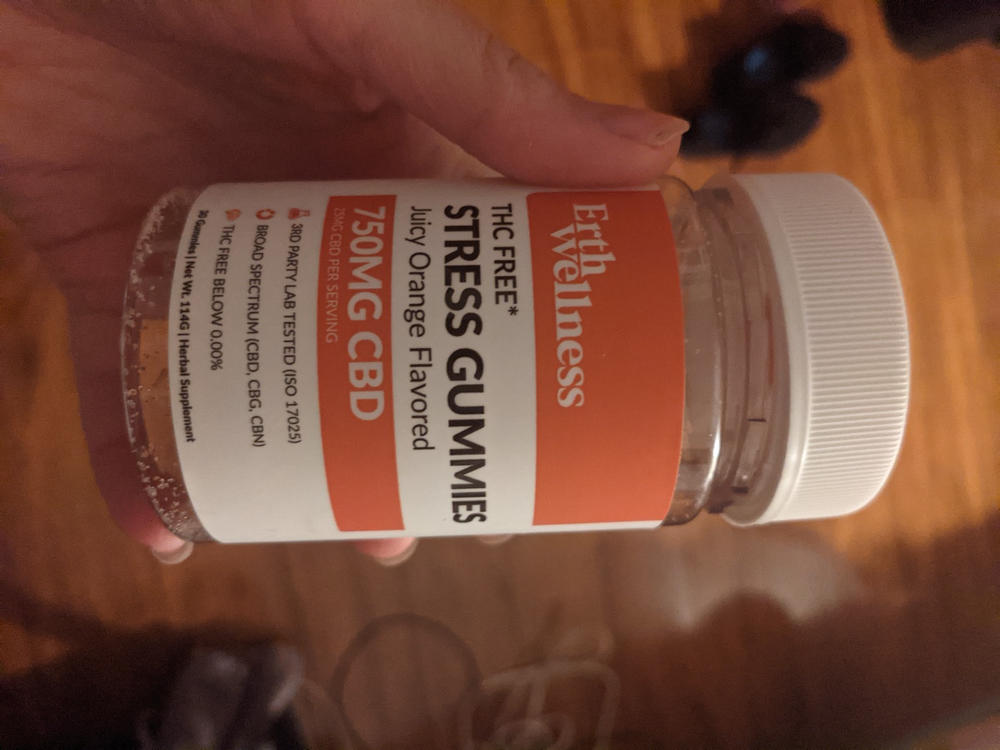 THC Free STRESS Gummies - Vegan - Juicy Orange - 1500mg - Customer Photo From Jessica Allegra