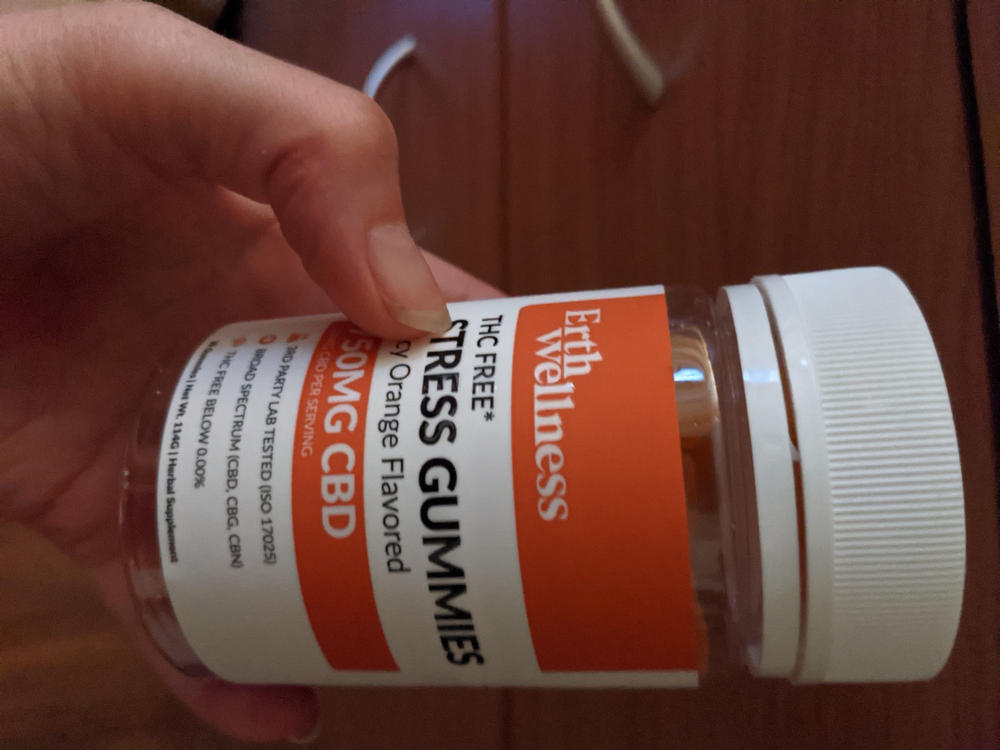THC Free STRESS Gummies - Vegan - Juicy Orange - 1500mg - Customer Photo From Jessica Allegra