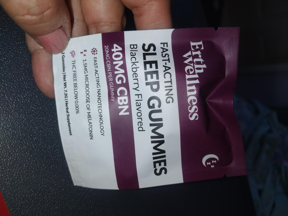 SLEEP CBN Gummies THC Free* - Vegan - Sleepy Blackberry - 40mg (Sample Size) - Customer Photo From Joanna Heller