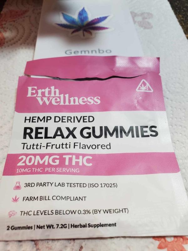 RELAX Δ9 THC Gummies - Vegan - Tutti Frutti - 20mg (Sample Size) - Customer Photo From Hubert T