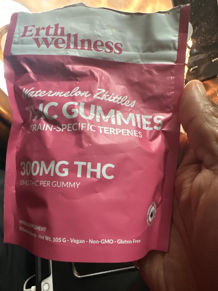 Δ9 THC Gummies - Watermelon Zkittles - Strain Specific (Indica) - 300mg - Customer Photo From Mae Williams