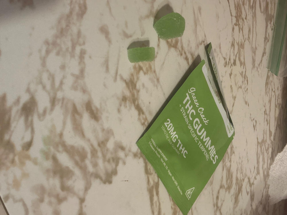 Δ9 THC Gummies - Green Crack - Strain Specific (Sativa) - 20mg (Sample Size) - Customer Photo From Amanda Thiebaud