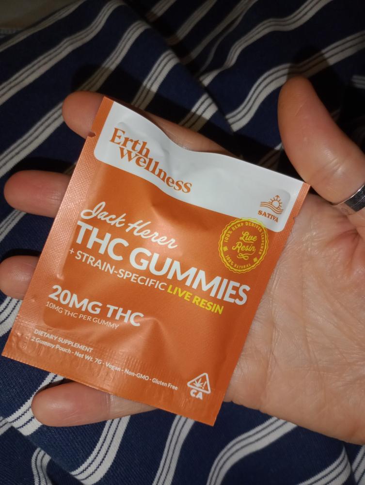 Δ9 THC Gummies - Jack Herer - Live Resin (Sativa) - 20mg (Sample Size) - Customer Photo From Anonymous