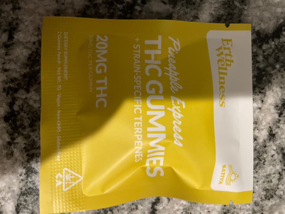 Δ9 THC Gummies - Pineapple Express - Strain Specific (Sativa) - 20mg (Sample Size) - Customer Photo From Anonymous