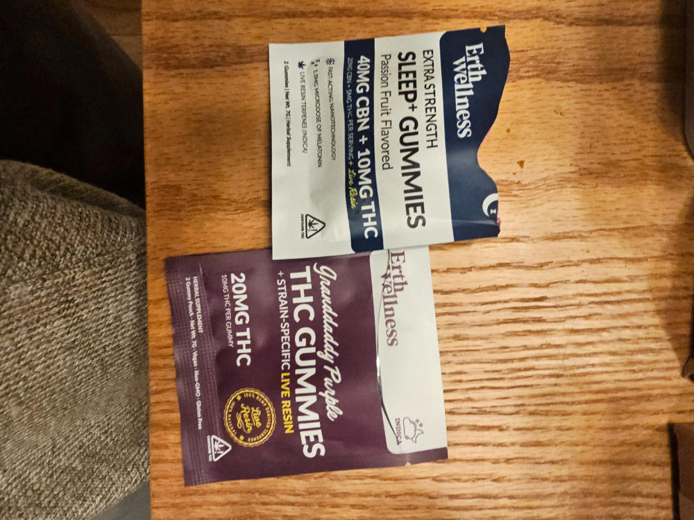 Δ9 THC Gummies - Granddaddy Purple - Live Resin (Indica) - 20mg (Sample Sizes) - Customer Photo From Mark Zanghi