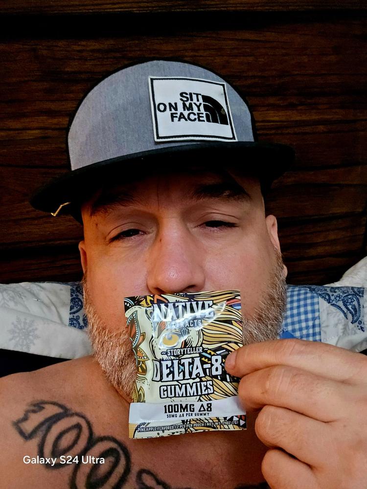 "Storyteller" - 100mg Delta-8 Gummies - Pineapple (Sample Size) - Customer Photo From Todd Bartlett