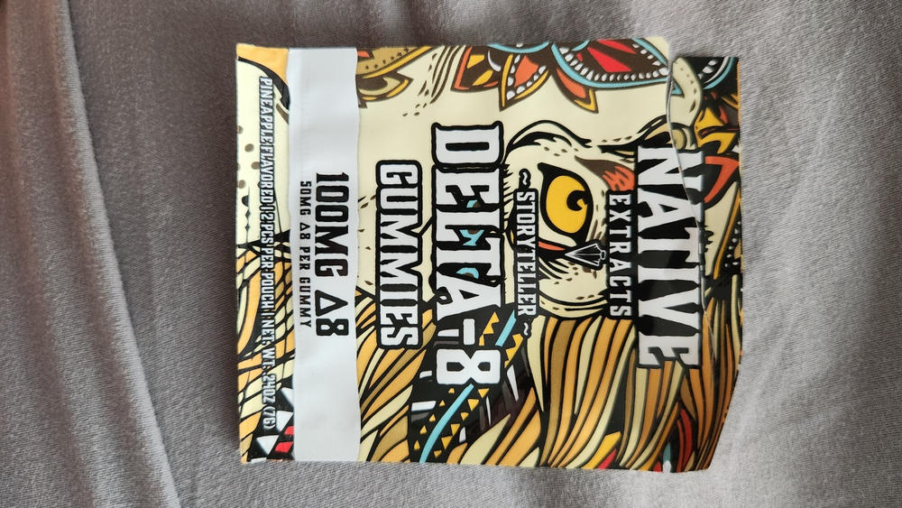 "Storyteller" - 100mg Delta-8 Gummies - Pineapple (Sample Size) - Customer Photo From Anonymous