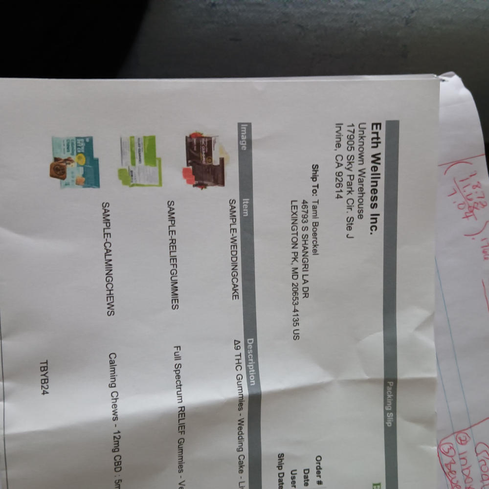 Δ9 THC Gummies - Wedding Cake - Live Resin (Hybrid) - 20mg (Sample Size) - Customer Photo From Anonymous