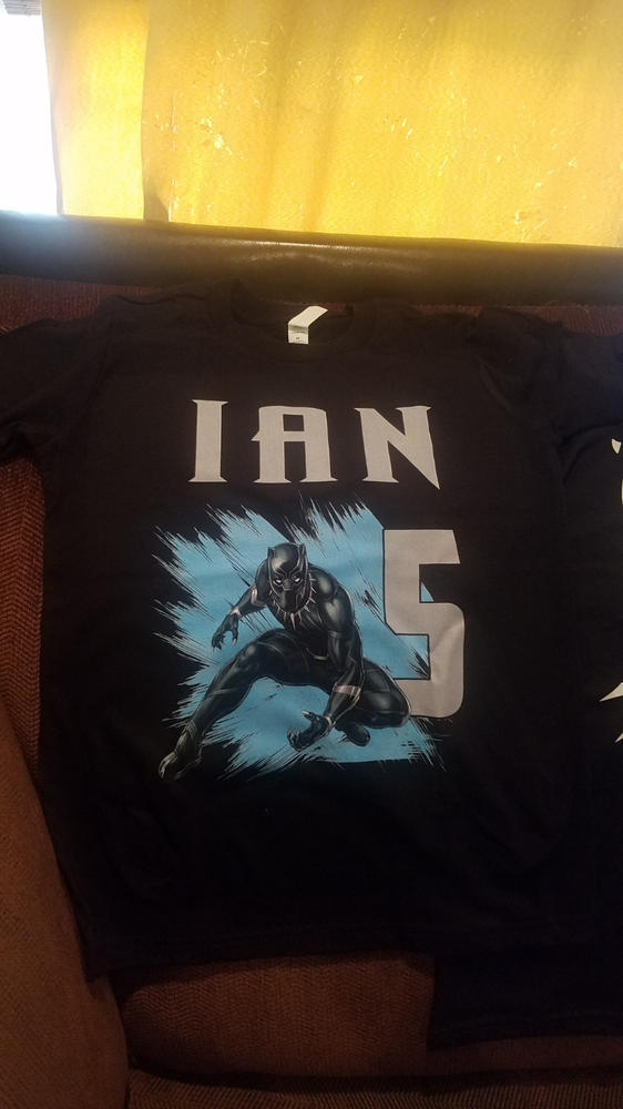 Personalized Black Panther Birthday Shirt - Customer Photo From Jessica Garcia