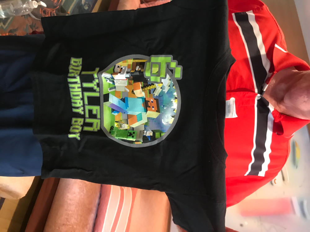 Personalize Minecraft Birthday Shirt - Customer Photo From Jayne Troy