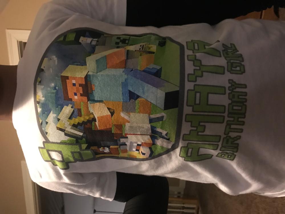 Personalize Minecraft Birthday Shirt - Customer Photo From Katina Garr