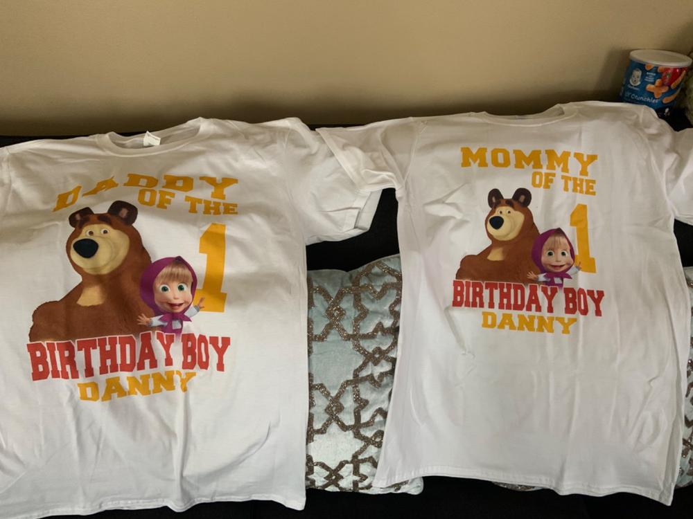 Personalize Masha And Bear Birthday Shirt - Customer Photo From Amber Santiago