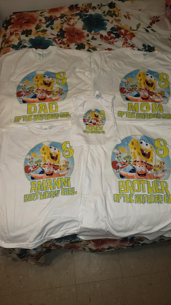 Custom Spongebob Birthday Shirt - Customer Photo From Angelina Borges