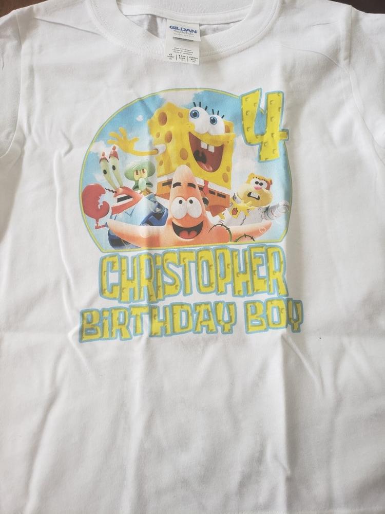 Custom Spongebob Birthday Shirt - Customer Photo From Cardette Fleming