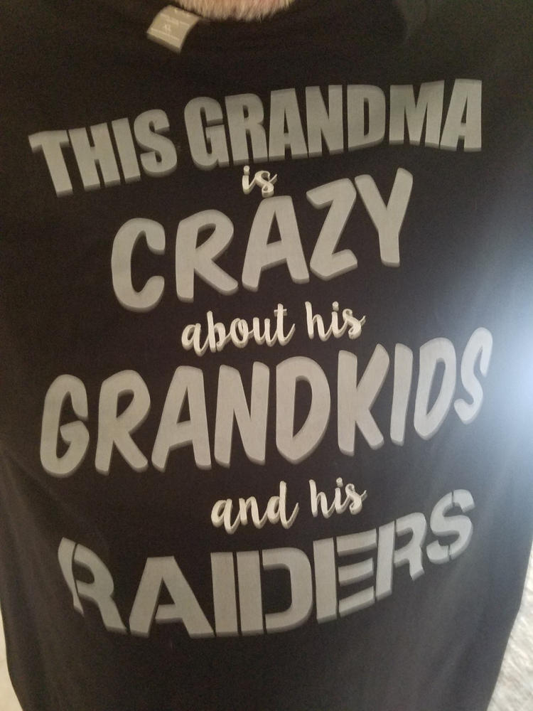 Crazy About Grandkids Raiders Grandpa T-Shirt (Men) - Customer Photo From Veronica Keel