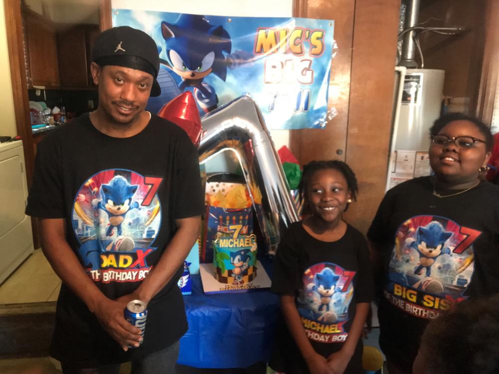 Matching Family Personalized Sonic the Hedgehog Birthday Shirt - Customer Photo From Michael Lowry