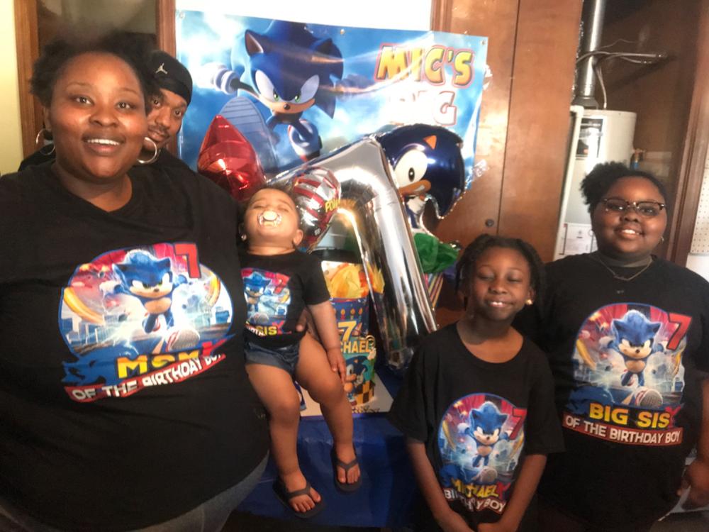Matching Family Personalized Sonic the Hedgehog Birthday Shirt - Customer Photo From Michael Lowry