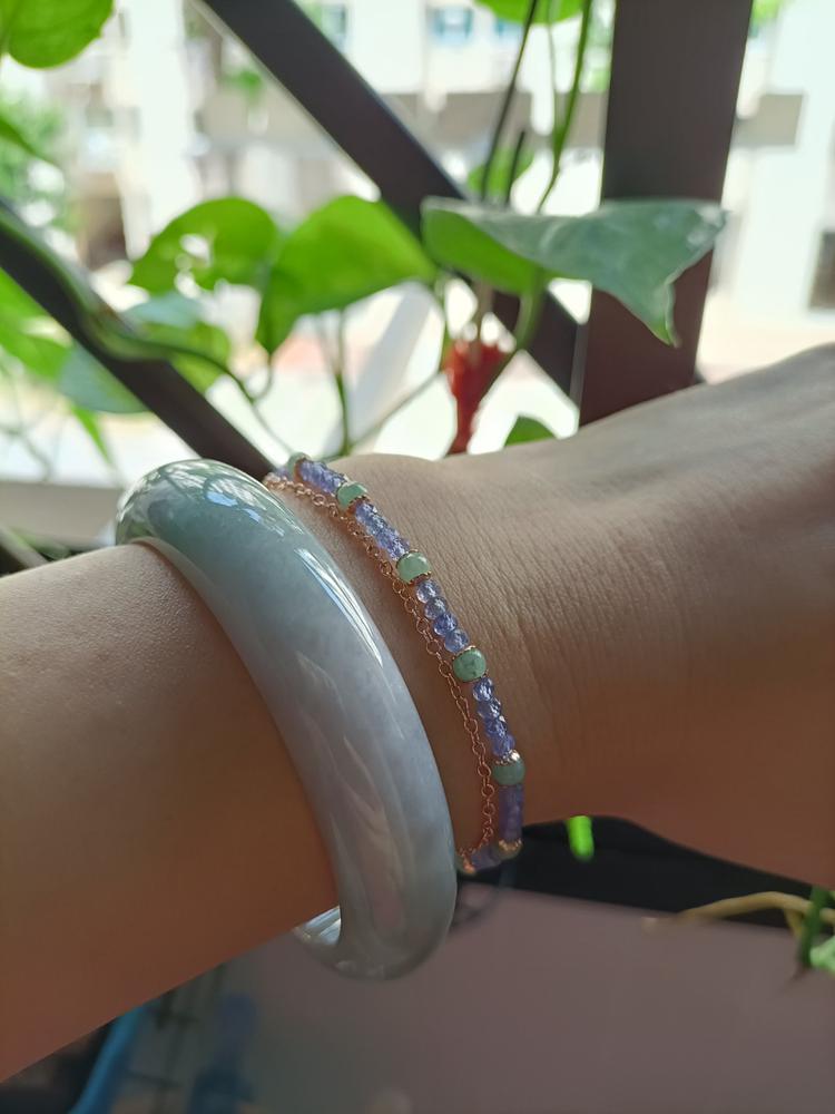 Tanzanite with Jade Accent Bracelet JT1 - Customer Photo From Tanya Lai