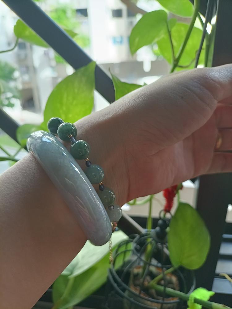 Jade with Iolite Accent Bracelet SB9 - Customer Photo From Tanya Lai