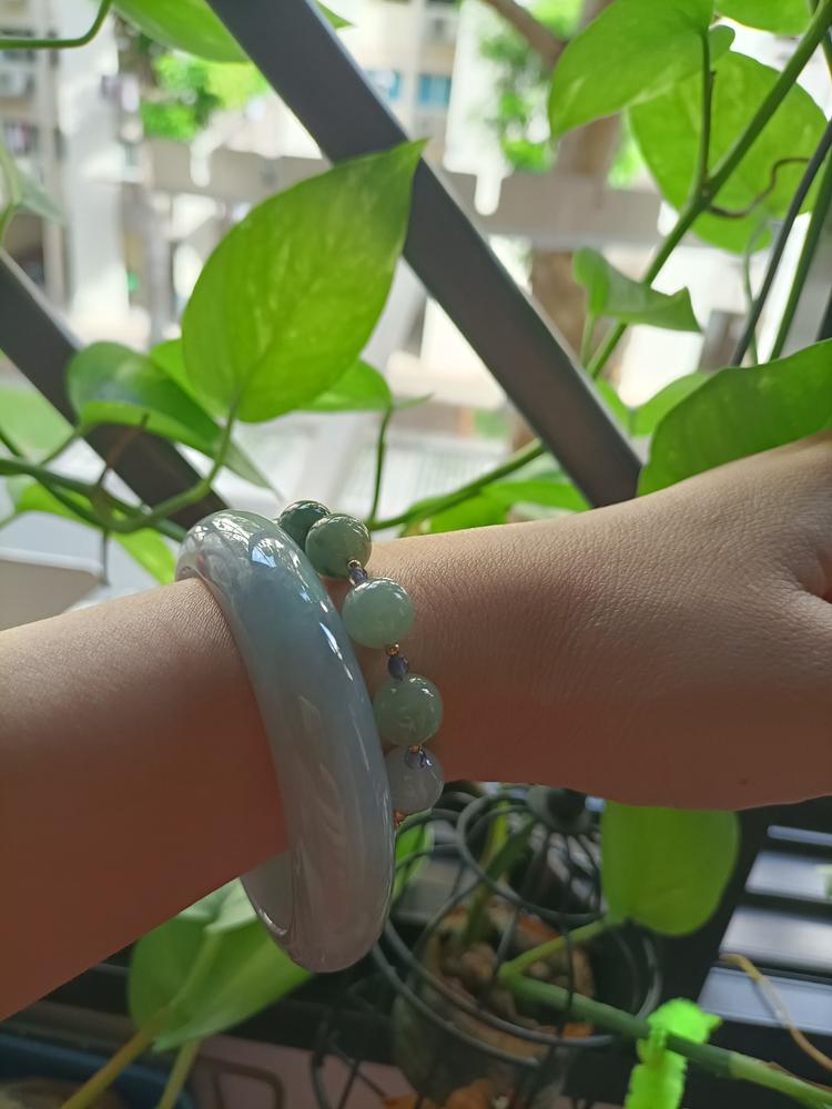 Jade with Iolite Accent Bracelet SB9 - Customer Photo From Tanya Lai