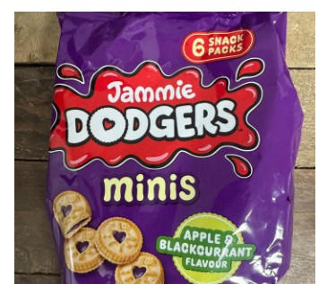 12x Jammie Dodgers Apple & Blackcurrant Minis Snack Packs (2 Bags of 6x20g) - Customer Photo From Wayne E.