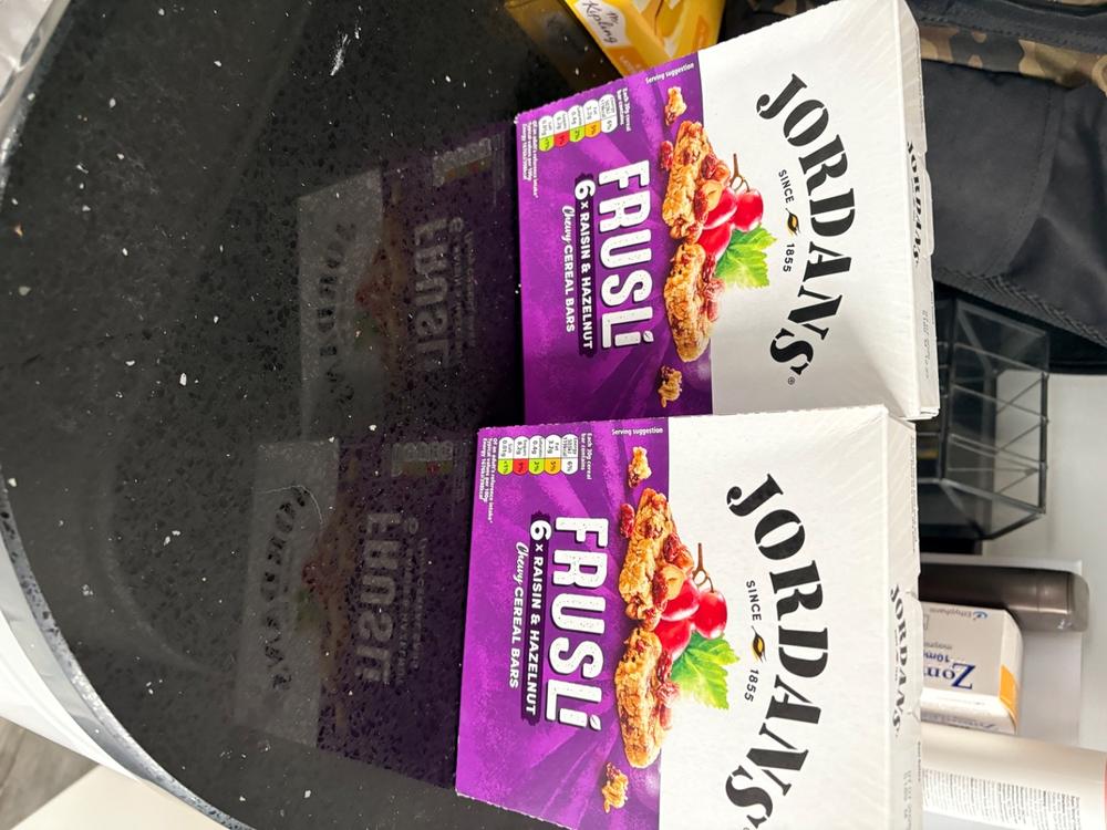 12x Jordans Frusli Raisin & Hazelnut Bars (2 Boxes of 6x30g) - Customer Photo From Mrs A.