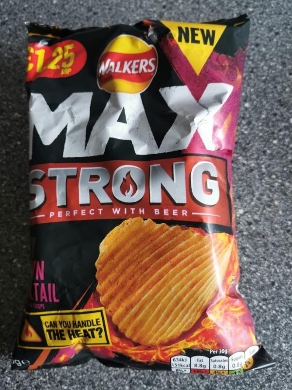6x Walkers Max Strong Fiery Prawn Cocktail Crisps Share Bags (6x70g) - Customer Photo From Nina F.