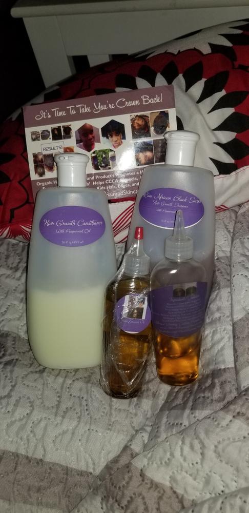 Trio Set: African Black Soap Hair Growth Shampoo, Hair Growth Oil, and Hair Growth Conditioner - Customer Photo From Anonymous