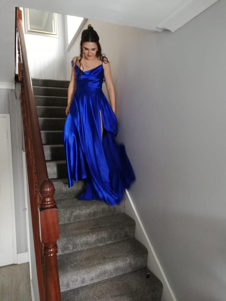 Anna Cowl Neckline Gown | Royal Blue - Customer Photo From Aoife S.