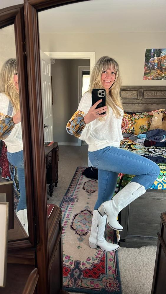 Smokeshow Boot - Matte White - Customer Photo From Jennifer Beard Hoppe