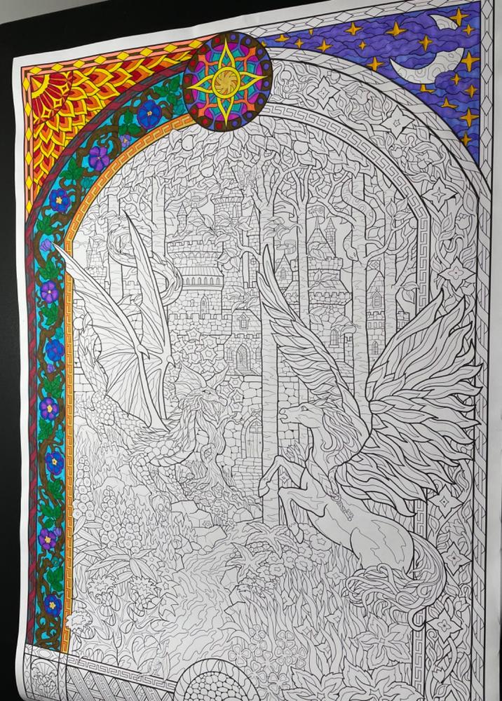 Stuff2Color Mandala Wow Pack (Giant Coloring Poster 5 Pack) - Great for Family Time, Kids, Classrooms, Care Facilities, Arts and Crafts Projects