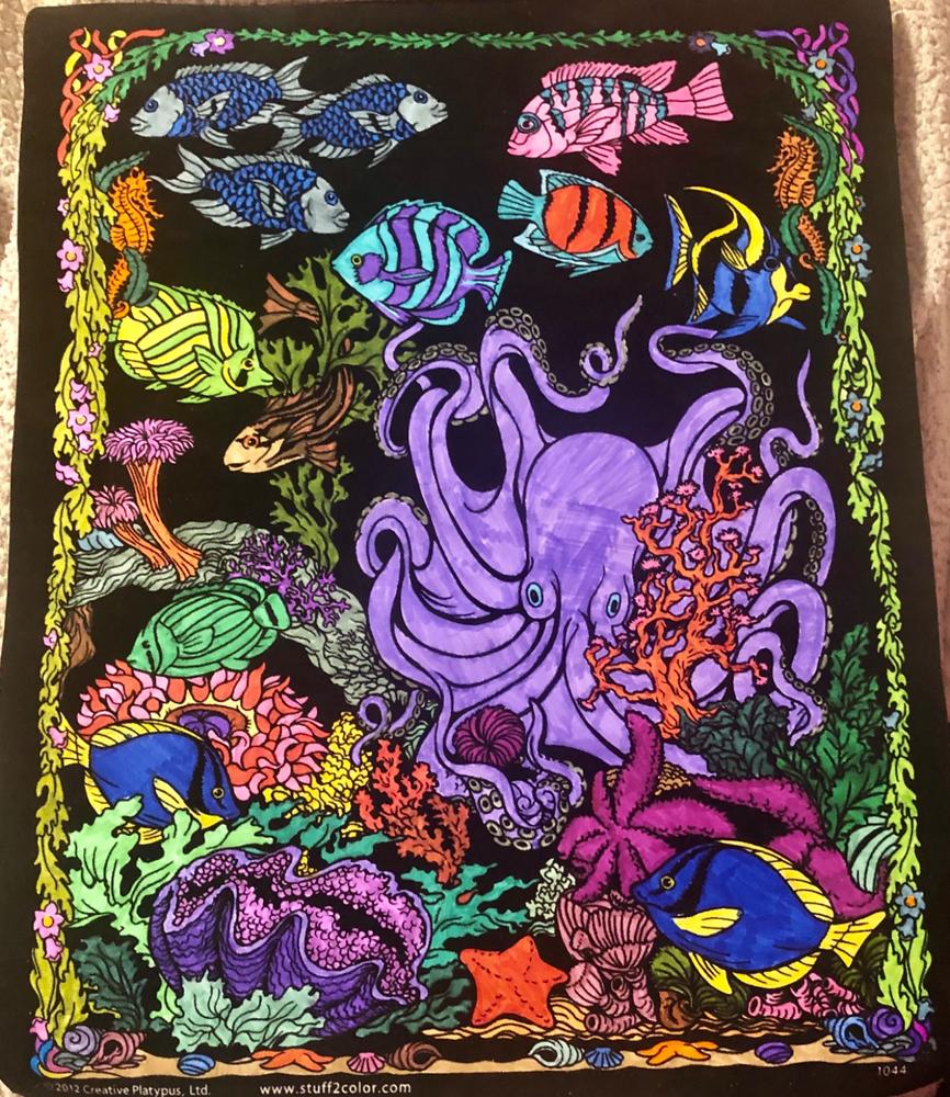 Octopus Den - Velvet Design to Color - Stuff2Color