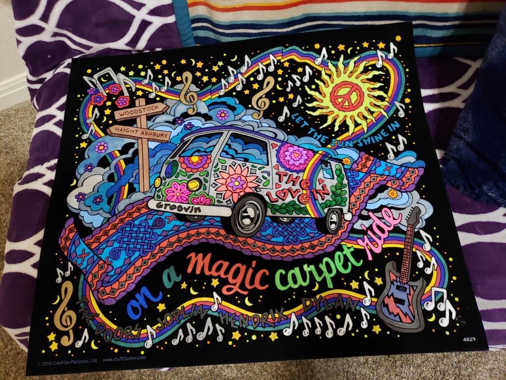 ポストカード groovisions ループウィラー バンザイペイント Magic Love Bus - Fuzzy Poster - Stuff2Color