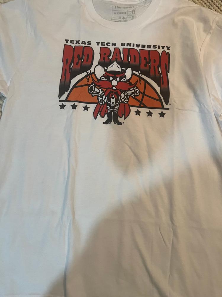 White Texas Tech Basketball T-Shirt - Customer Photo From Charlie