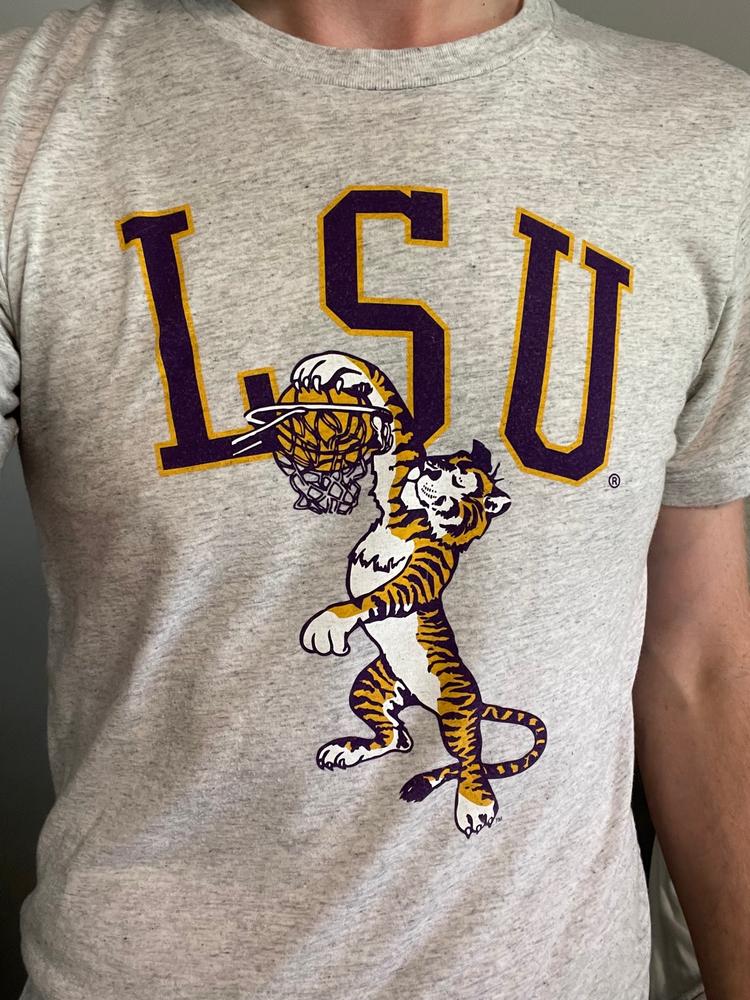 Vintage LSU Dunking Tiger Basketball T-Shirt - Customer Photo From Patrick