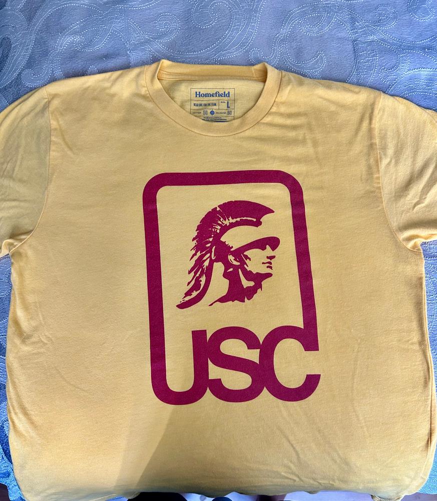 Retro USC Trojan Head Logo Tee - Customer Photo From Steve P